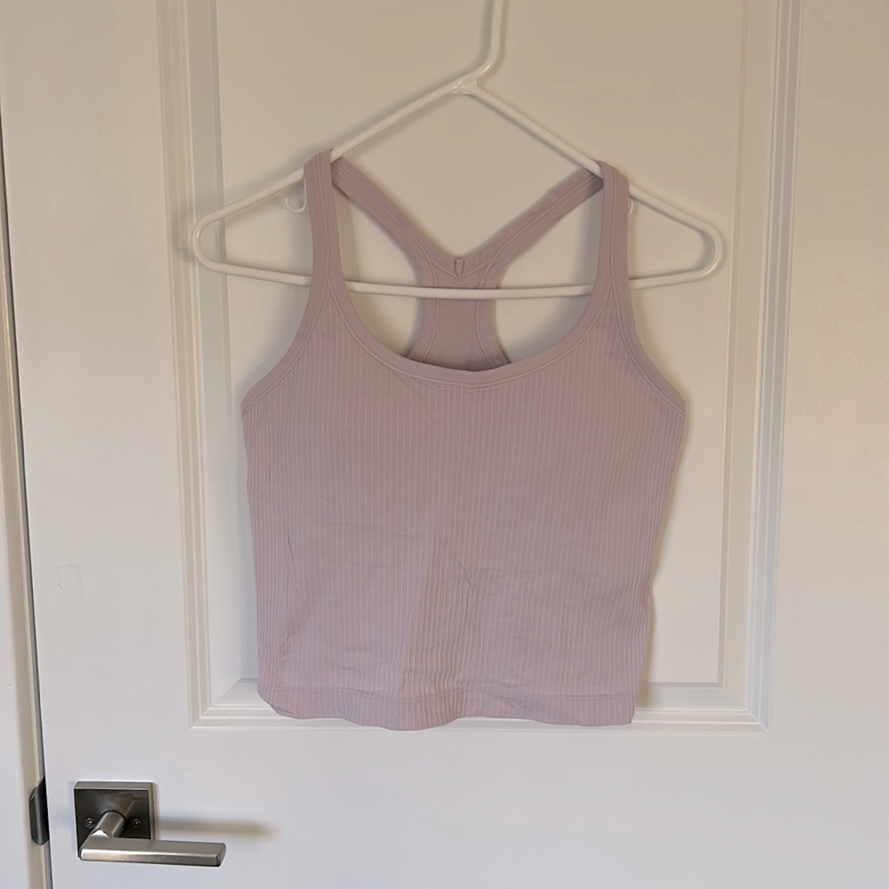 lululemon ebb to street cropped tank, sz 8